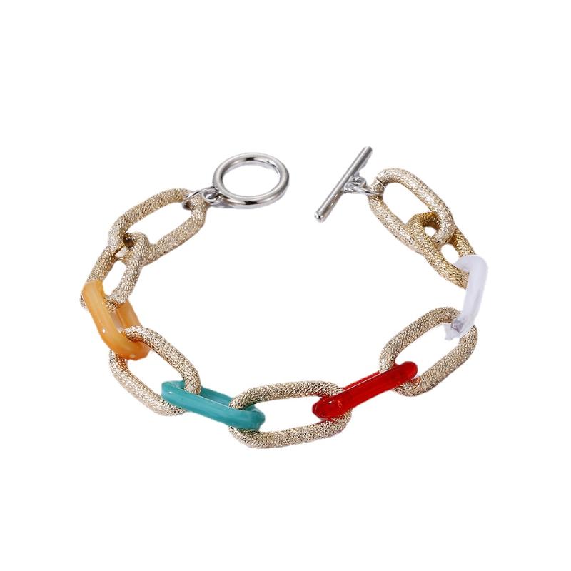 Beaded, Strands Woman Bracelet Frosted Stitching Multicolor Retro Hip Hop Rainbow Acrylic Aluminum Chain Trendy Buckle
Beaded, Strands Woman Bracelet Frosted Stitching Multicolor Retro Hip Hop Rainbow Acrylic Aluminum Chain Trendy Buckle