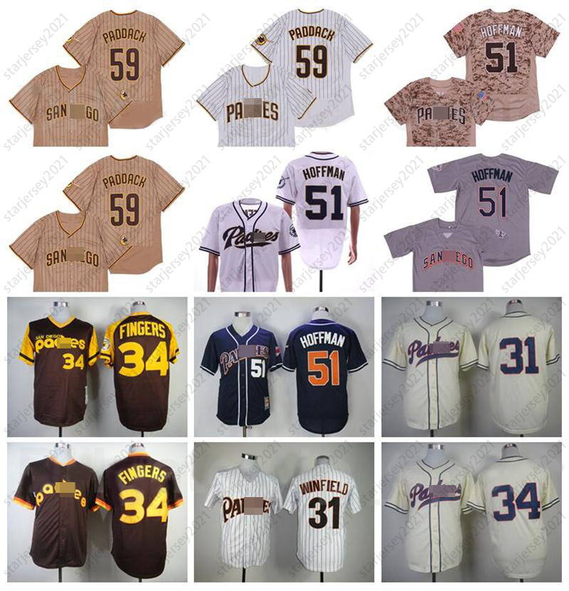 Vintage 1948 1984 Retror Baseball 59 Chris Paddack Jersey 31 Dave Winfield 34 Rollie Fingers 51 Trevor Hoffman Brown White Navy Blue Color
Vintage 1948 1984 Retror Baseball 59 Chris Paddack Jersey 31 Dave Winfield 34 Rollie Fingers 51 Trevor Hoffman Brown White Navy Blue Color