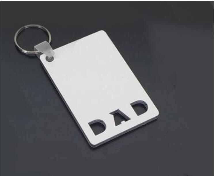 Sublimation Keychain LOVE GRAD DAD MOM SENIOR Key Chain Creative DIY Gift Blank MDF Keyrings 20pcs
