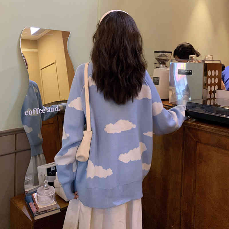 Women Sweater and Pull Jumpers Kawaii Casual Pullovers Chic Streetwear Knit Winter Sweater Tops Harajuku Sweaters 210417