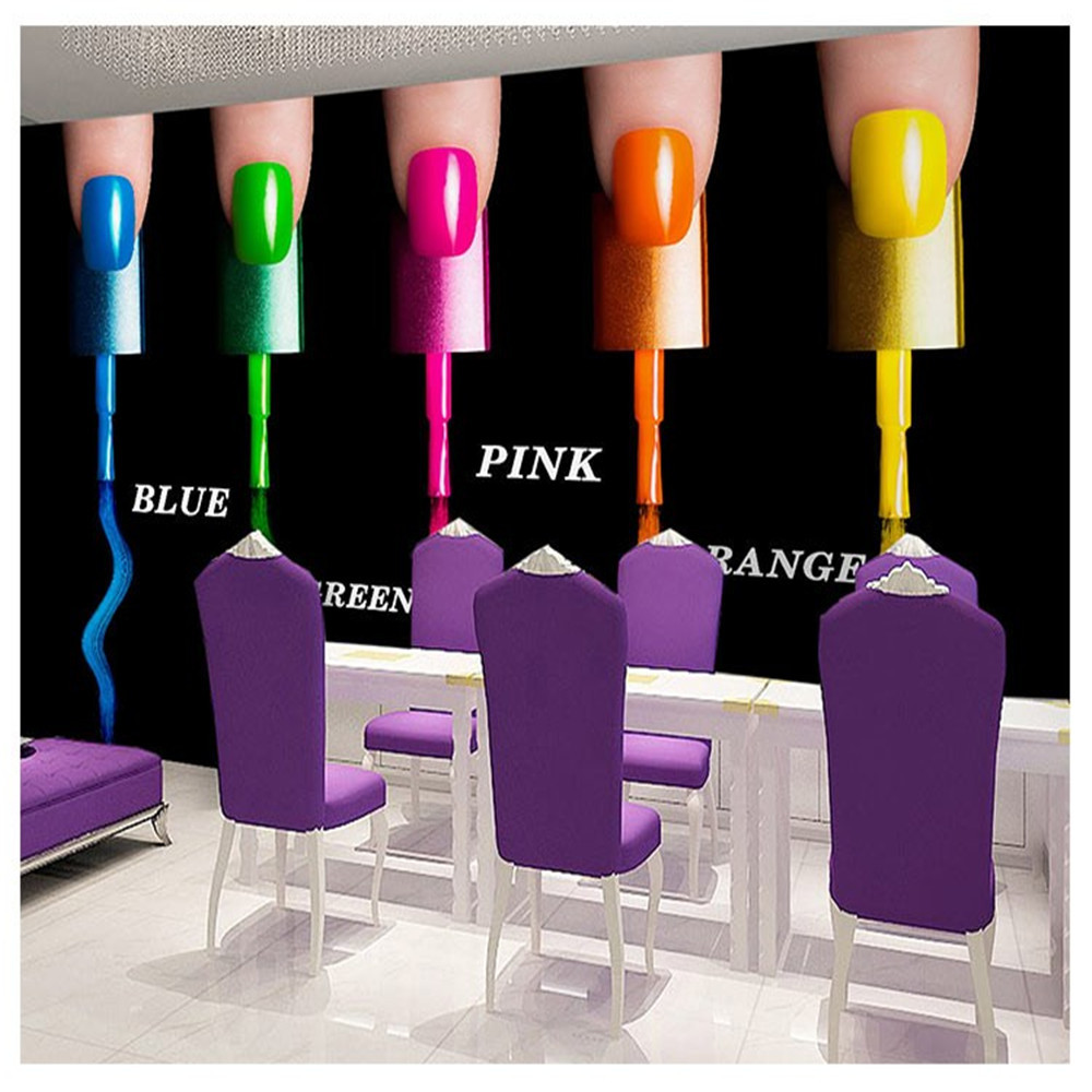 personalized 3D nail polish watercolor graffiti wallpaper beauty shop background 3d wallpapers