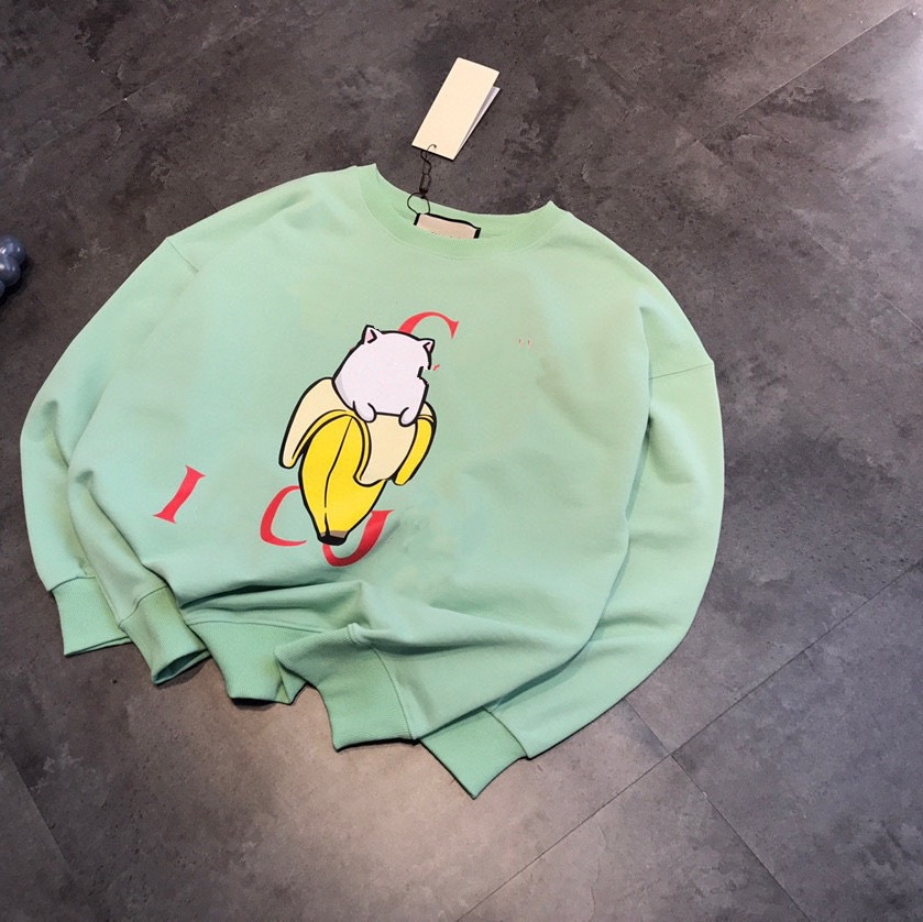 2021 early autumn new banana kitten printed round neck sweater for women OS loose casual couple, Green
2021 early autumn new banana kitten printed round neck sweater for women OS loose casual couple, Green