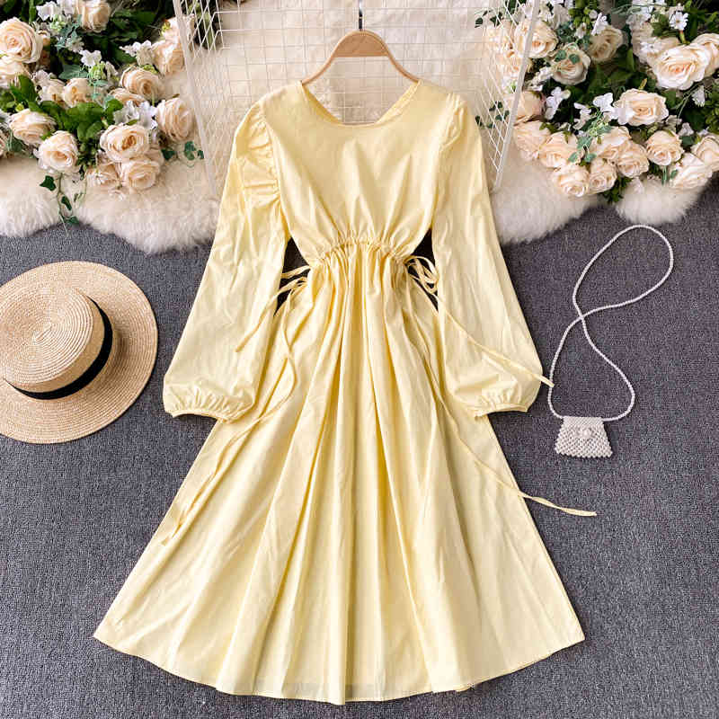 Women Drawstring Pleated Hollow Out Open Back Dress Solid Color Long Sleeve Slim Fashion Spring Summer 11B568 210525, Blue
Women Drawstring Pleated Hollow Out Open Back Dress Solid Color Long Sleeve Slim Fashion Spring Summer 11B568 210525, Blue