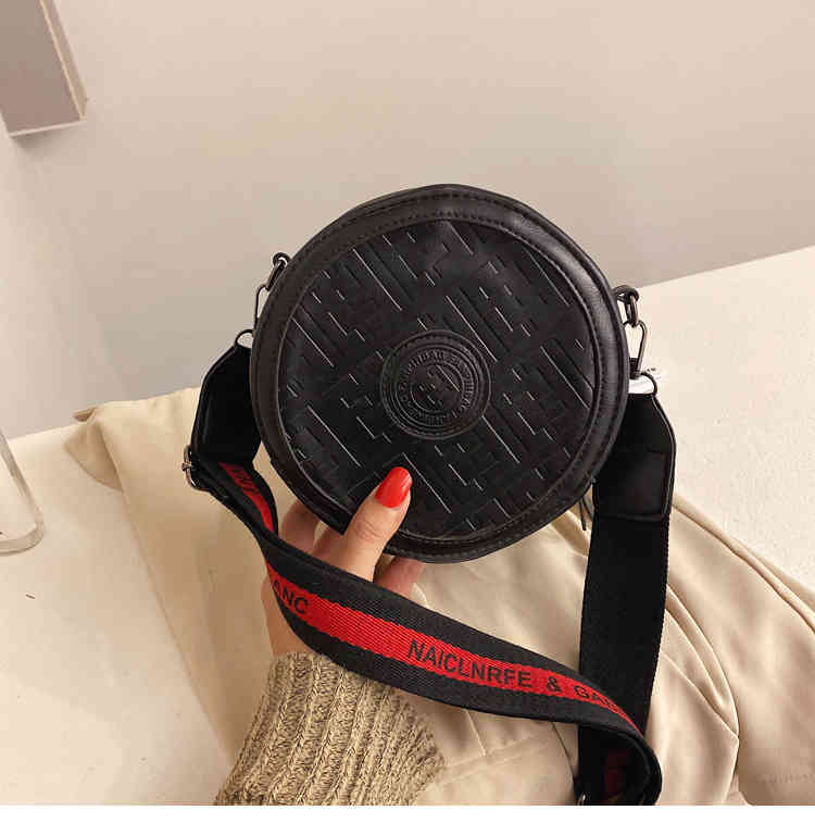 Bag new messenger bag round single shoulder women's style wide belt small Purse_Outlet_HA4Y, Red 1
Bag new messenger bag round single shoulder women's style wide belt small Purse_Outlet_HA4Y, Red 1