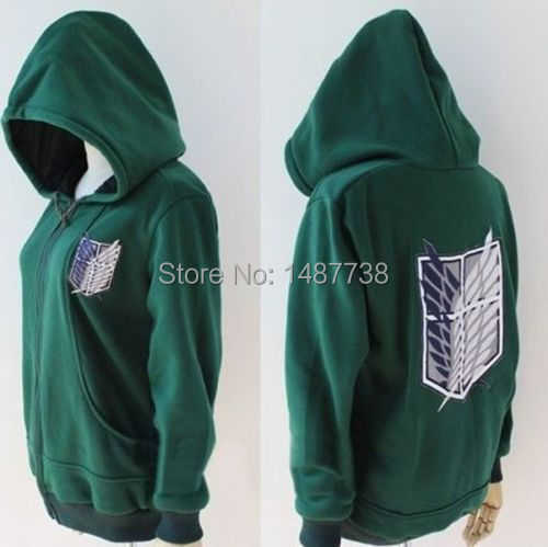 New Anime Attack on Titan Cosplay Costumes Hoodie Green Black Scouting Legion Hooded Sweater for Unisex shingeki no kyojin Y0913