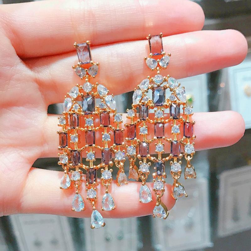 Dangle & Chandelier 2021 Luxury Gold Color Fashion Party Shiny Mauve Zircon Long Tassel Ear Drop Earrings Women's Boho Style Jewelry, Silver
Dangle & Chandelier 2021 Luxury Gold Color Fashion Party Shiny Mauve Zircon Long Tassel Ear Drop Earrings Women's Boho Style Jewelry, Silver