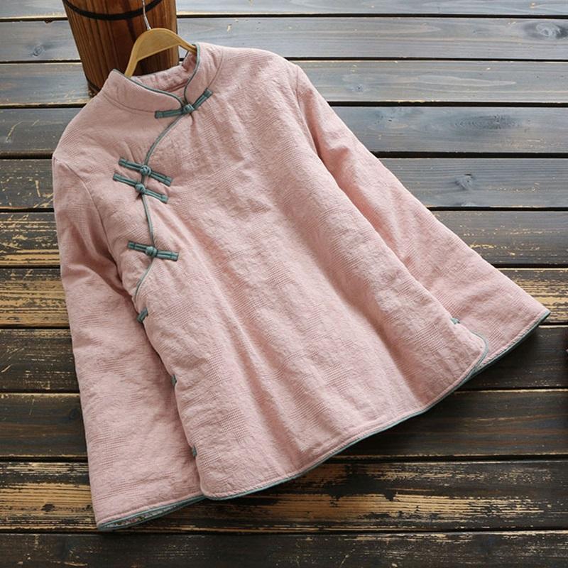 Ethnic Clothing Winter Women Coat Mandarin Collar Pink Jacket Retro Warm Hanfu Female Tang Tops Long Sleeve Suit Top
Ethnic Clothing Winter Women Coat Mandarin Collar Pink Jacket Retro Warm Hanfu Female Tang Tops Long Sleeve Suit Top