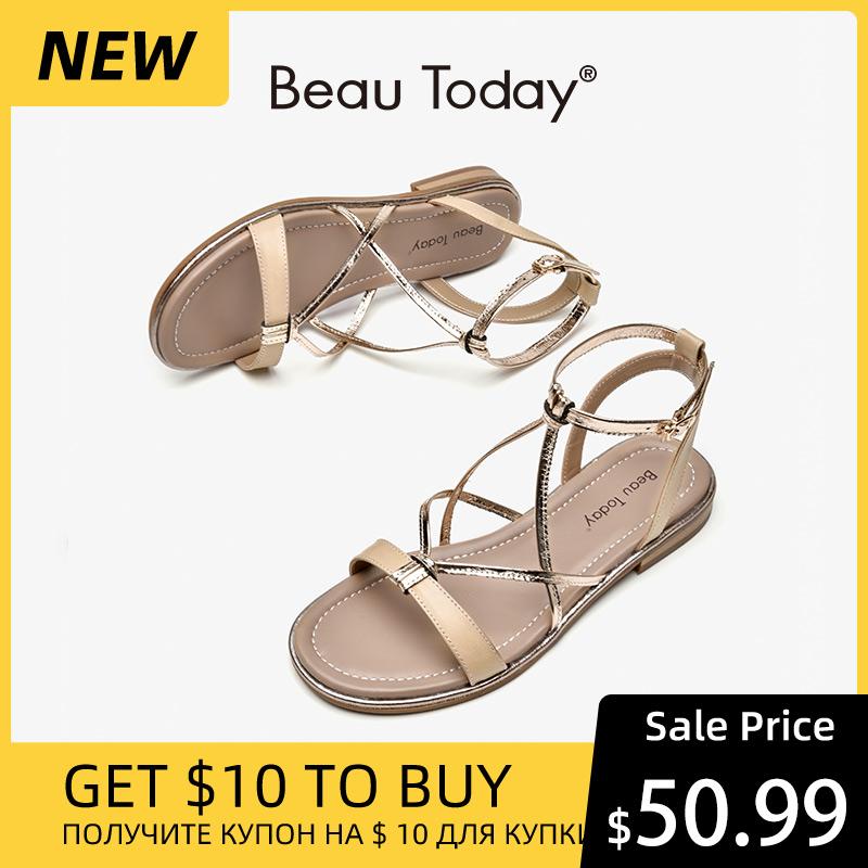 BeauToday Gladiator Sandals Women Cow Leather Ankle Strap Cross Band Round Toe Vintage Summer Flats Lady Shoes Handmade 32321, Black
BeauToday Gladiator Sandals Women Cow Leather Ankle Strap Cross Band Round Toe Vintage Summer Flats Lady Shoes Handmade 32321, Black