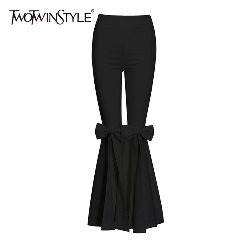 Casual Black Patchwork Bowknot Trousers For Women High Waist Korean Elegant Flare Pants Females Summer Fashion 210521
Casual Black Patchwork Bowknot Trousers For Women High Waist Korean Elegant Flare Pants Females Summer Fashion 210521