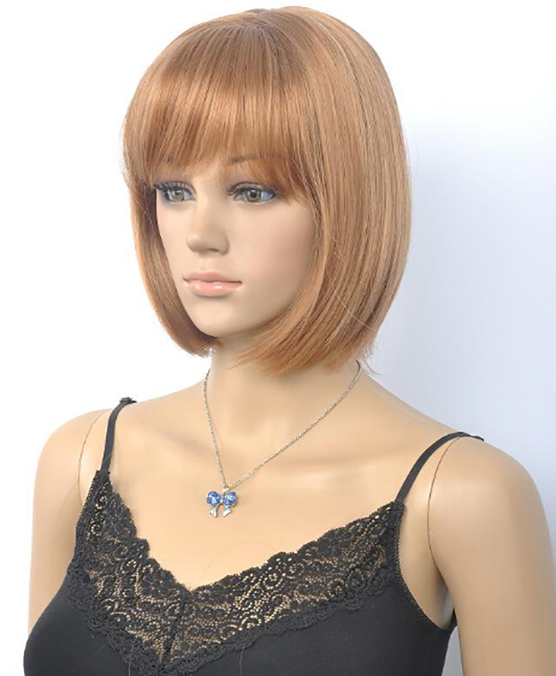 Beautiful Short Straight BOB Synthetic item Hair Wigs heat resistant Natural for Women