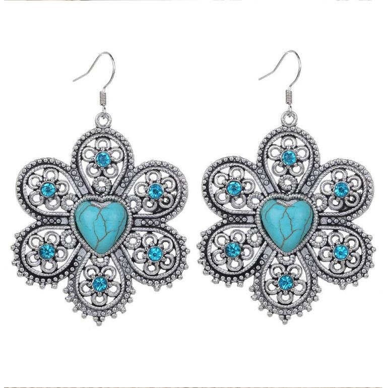 women's Hollow Sunflower Tibetan silver turquoise Charm earrings GSTQE089 fashion gift national style women DIY earring
women's Hollow Sunflower Tibetan silver turquoise Charm earrings GSTQE089 fashion gift national style women DIY earring