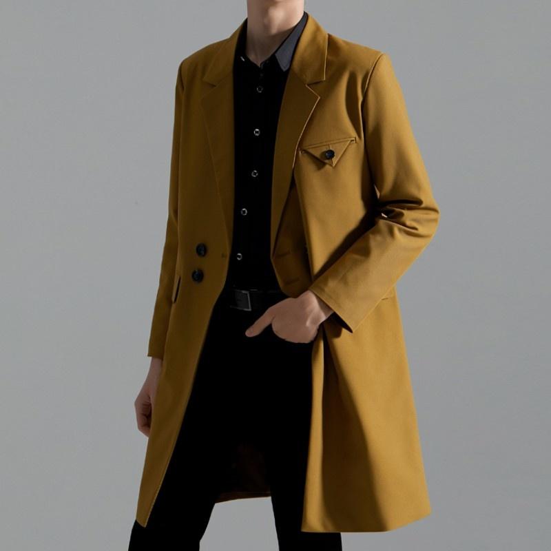 Men's Trench Coats Mens Fashion Double Breasted Long Coat Loose Fit Business Man Work Cargo Autumn Windbreaker Suit Style, Tan;black 
Men's Trench Coats Mens Fashion Double Breasted Long Coat Loose Fit Business Man Work Cargo Autumn Windbreaker Suit Style, Tan;black