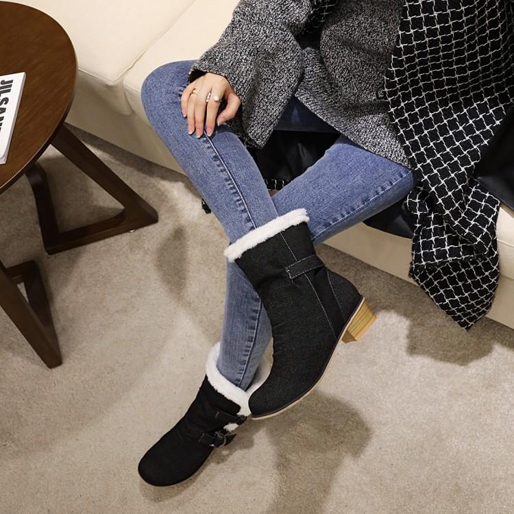 Boots Foreign Trade Large 46 47 48 Women's Small 31 32 33 Versatile Medium Heel Thick Winter Womens Snow