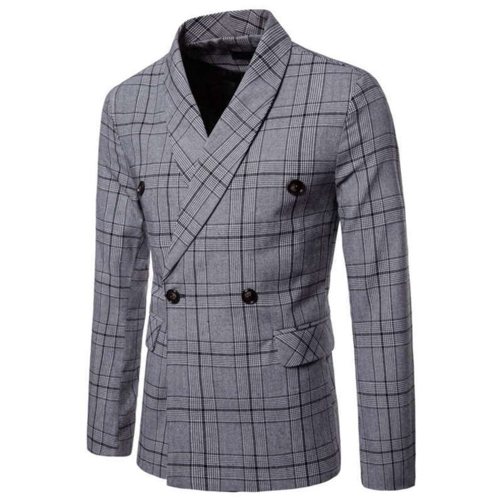 & Suits Blazers are Men's autumn checked double breasted business casual suit for men, White;black
& Suits Blazers are Men's autumn checked double breasted business casual suit for men, White;black