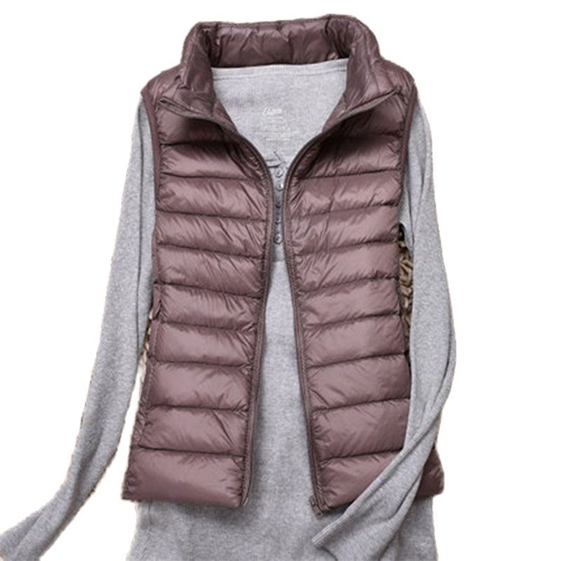 Brand Women Sleeveless Women's Ultra Light Down Vests Slim Jacket Girl Gilet Plus Lightweight Windproof Warm Waistcoat 211120