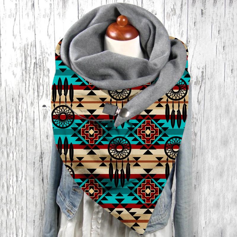 Scarves 40# Women Elegant Hijabs Autumn Scarf Warm Windproof Vintage Prints Double-layer Buckle Shawls Echarpe Femme, Blue;gray
Scarves 40# Women Elegant Hijabs Autumn Scarf Warm Windproof Vintage Prints Double-layer Buckle Shawls Echarpe Femme, Blue;gray