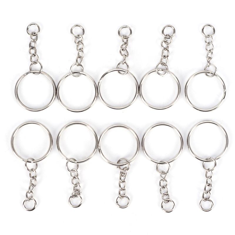 Keychains Split Ring With Short Chain Key Rings Polished Silver Color Women Men DIY Chains Accessories 25mm Keyring Keychain 50/30pcs
Keychains Split Ring With Short Chain Key Rings Polished Silver Color Women Men DIY Chains Accessories 25mm Keyring Keychain 50/30pcs