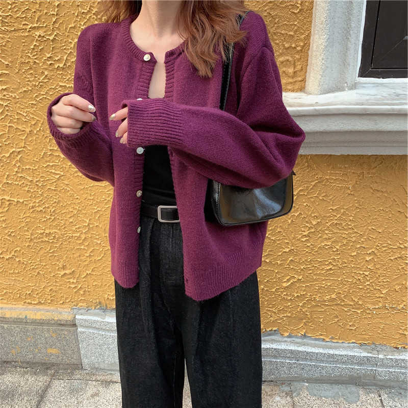 HSA Sweater Women Long Sleeve Casual Cardigan Button Sweater Jumpers Female Warm Elegant Autumn Winter Short Knit Coat19361 210716