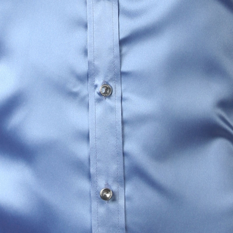 New Silk Satin Shirt Men Business Weedding Club Party Prom Dress Shirts Mens Slim Fit Long Sleeve Tuxedo Shirt Male Camisas 210410