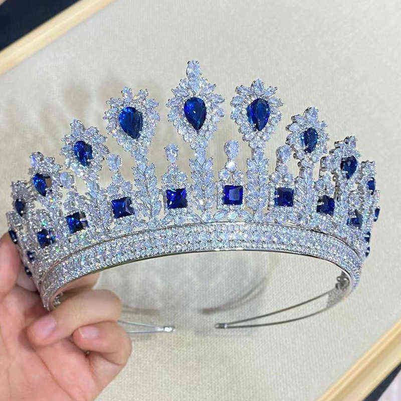 Classic Wedding Crown Bridal Headband Gold And Green Crown Queen Tiara And Crown Crystal Headband Party Hair Accessories 211214