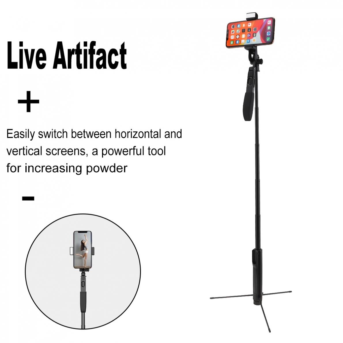 Portable Integrated Selfie Stick Tripod Live Stabilizer with Adjustable Fill Light Mobile Phone Bracket Remote Control