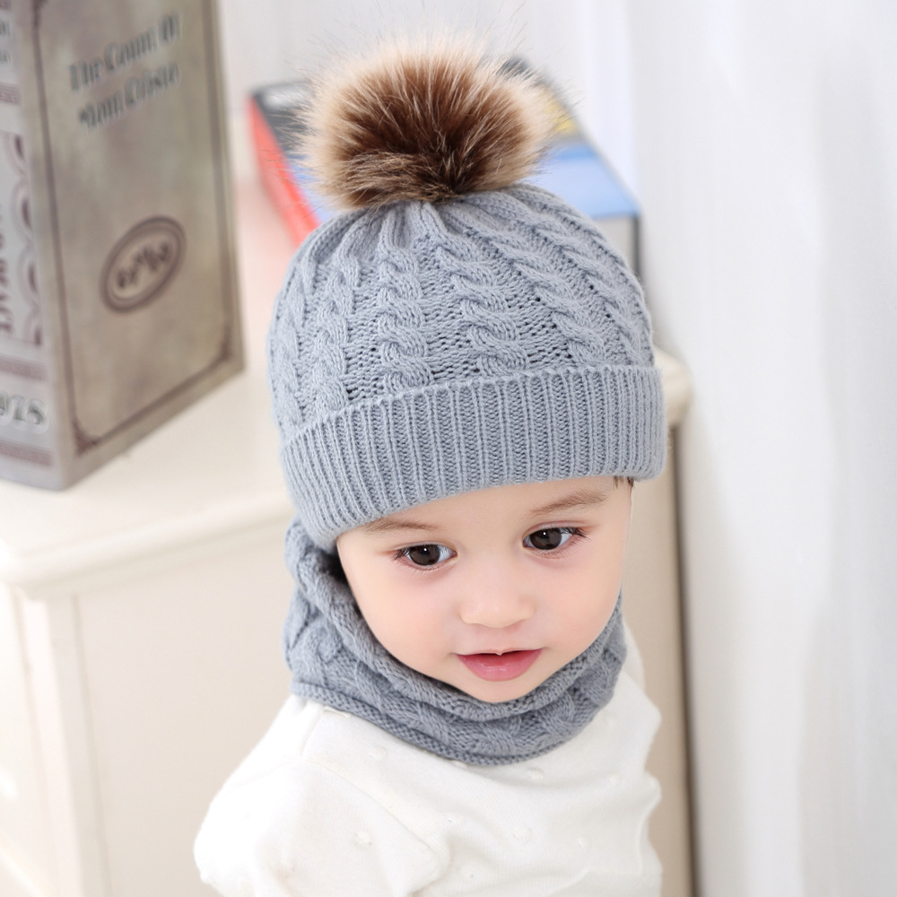 5 Colors Baby Kids Winter Warm Hat Scarf Solid Color Beanie Crochet Kids Cute Hat New born Hat Cap Baby, Kids & Maternity 0-3T