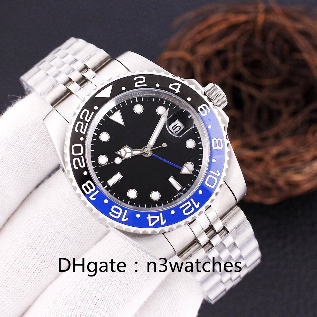 Luxury GMT Mens watch 2813 Automatic movement Watches 40mm Self-wind men Mechanical designer Fashion Sports SS Wristwatches wristwatch
Luxury GMT Mens watch 2813 Automatic movement Watches 40mm Self-wind men Mechanical designer Fashion Sports SS Wristwatches wristwatch