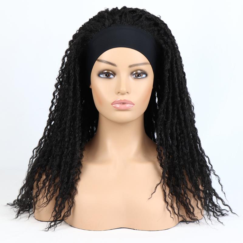 Synthetic Wigs Omber Blonde 613 Headband Dreadlocks Hair Afro Curly Crochet Twist Braids For Black Women