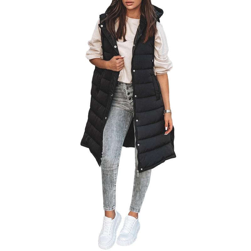 Women' Vests Women Solid Color Long Hooded Sleeveless Outwear Winter Pockets Female Jacket Ladies Cardigan Casual Warm Single Breasted Vest, Black
Women' Vests Women Solid Color Long Hooded Sleeveless Outwear Winter Pockets Female Jacket Ladies Cardigan Casual Warm Single Breasted Vest, Black