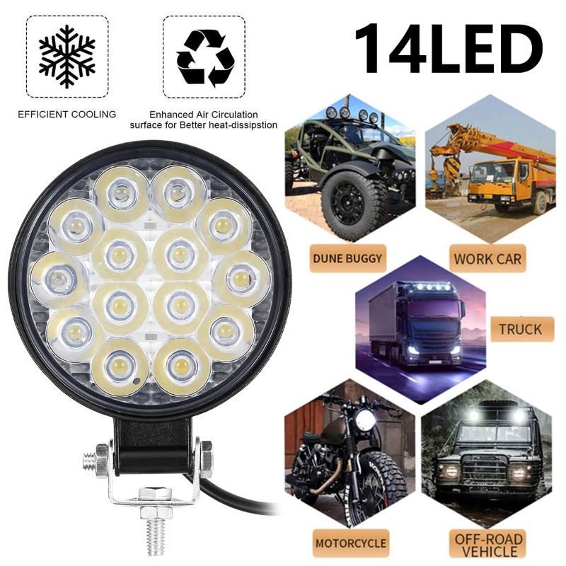 Car Headlights 2Pcs LED Work Light 42W Truck 14 Headlight Waterproof Round 6500K 1400LM Headlamp For Off-road Auto Van SUV
Car Headlights 2Pcs LED Work Light 42W Truck 14 Headlight Waterproof Round 6500K 1400LM Headlamp For Off-road Auto Van SUV