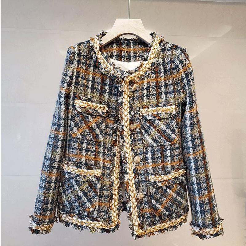 Women' Jackets Vintage Palid Tweed Jacket Women Design Buttons O-Neck Long Sleeve Autumn Winter Elegant Coat Bomber Harajuku 2022 A683, Blue
Women' Jackets Vintage Palid Tweed Jacket Women Design Buttons O-Neck Long Sleeve Autumn Winter Elegant Coat Bomber Harajuku 2022 A683, Blue