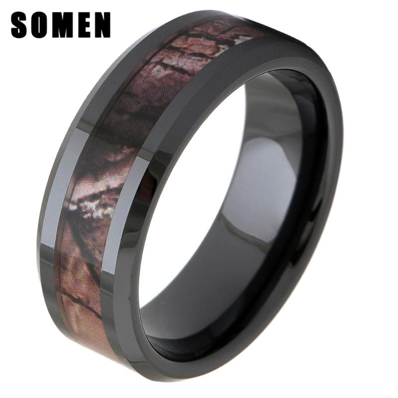 Wedding Rings 8mm Black Men Ceramic Ring Camo Inlay Camouflage Hunting Trees Polished Mens Engagement Band Beveled, Slivery;golden
Wedding Rings 8mm Black Men Ceramic Ring Camo Inlay Camouflage Hunting Trees Polished Mens Engagement Band Beveled, Slivery;golden