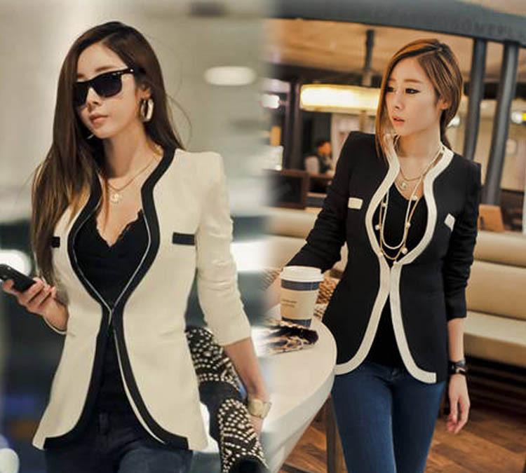 Women' Jackets Orean Style Fashion Black And White Striped Matching Small Suit Wild Stitching Nine Points Sleeves Shoulders
Women' Jackets Orean Style Fashion Black And White Striped Matching Small Suit Wild Stitching Nine Points Sleeves Shoulders