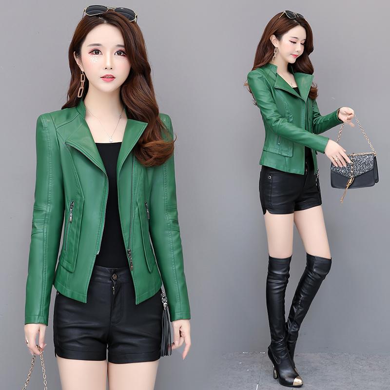 Women's Leather & Faux 2022 Spring Coat Ladies Pu Jacket Short Autumn Zipper Locomotive Small Suit Slim Black Green
Women's Leather & Faux 2022 Spring Coat Ladies Pu Jacket Short Autumn Zipper Locomotive Small Suit Slim Black Green