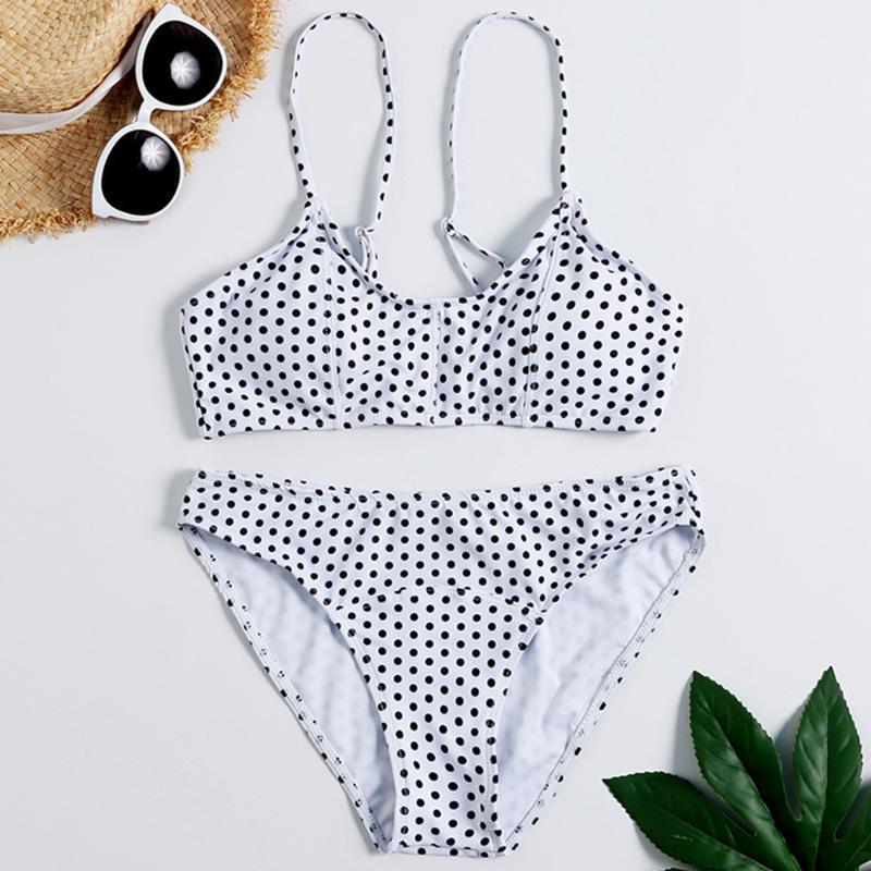 

Sexy Blue Bow Polka Dot Bikini Women Swimwear Female Swimsuit Two-piece Set Brazilian Bather Bathing Suit Swim Women, 1 set