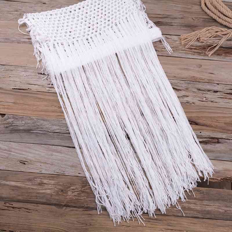 Sexy Beach Cover Up Skirt Bikini Swimsuit Crochet Hollow Out Tassel Dress Ladies Summer Wear 210521