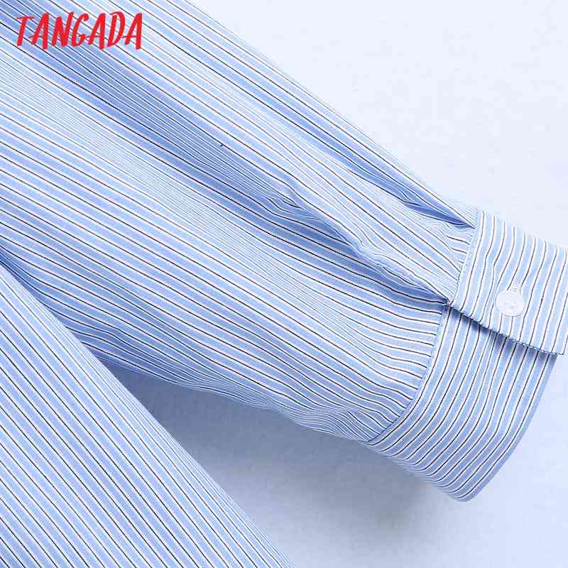 Women Classic Striped Oversized Blouse Vintage Long Sleeve Button-up Female Shirts Blusas Chic Tops BE415 210416