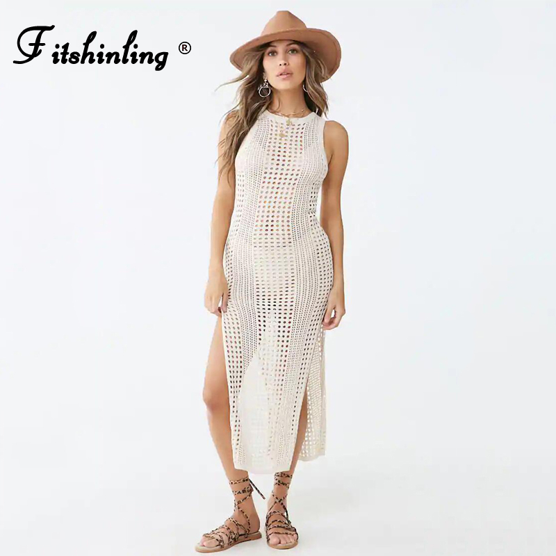 Fitshinling Bohemian Vintage Maxi Dress Summer Knitted Sundress Hollow Out Sexy Bikini Cover Up Beach Swimwear Split Hot Pareo
Fitshinling Bohemian Vintage Maxi Dress Summer Knitted Sundress Hollow Out Sexy Bikini Cover Up Beach Swimwear Split Hot Pareo