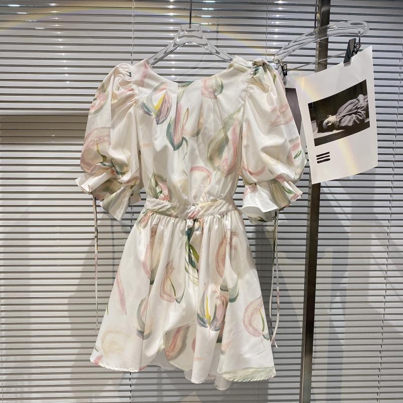 Women Hollow Out Printing Ruffles Dress Round Neck Short Sleeve Arrivals Lady Sexy Fashion Spring Summer 11D523 210525, White
Women Hollow Out Printing Ruffles Dress Round Neck Short Sleeve Arrivals Lady Sexy Fashion Spring Summer 11D523 210525, White
