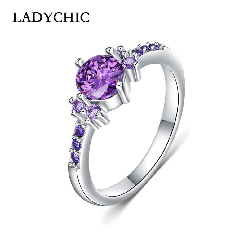 Wedding Rings LADYCHIC High Quality Purple Cubic Zircon Trendy Shinning Women's Ring Female Party/Engagement Accessories Jewelry LR1066
Wedding Rings LADYCHIC High Quality Purple Cubic Zircon Trendy Shinning Women's Ring Female Party/Engagement Accessories Jewelry LR1066