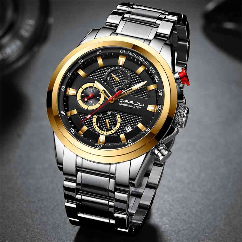 CRRJU Fashion Business Mens Watches Top Brand Luxury Sports Chronograph Waterproof Men Watch Quartz Clock Relogio Masculino 210608, Rose black
CRRJU Fashion Business Mens Watches Top Brand Luxury Sports Chronograph Waterproof Men Watch Quartz Clock Relogio Masculino 210608, Rose black