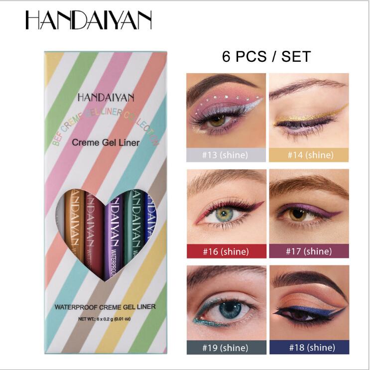 HANDAIYAN 6 Colors Long-lasting Eyeliner Pencil Waterproof Non-smudge Fashion Ultra-fine Eyeliners Gel Makeup Cosmetics eyes natural, Customize
HANDAIYAN 6 Colors Long-lasting Eyeliner Pencil Waterproof Non-smudge Fashion Ultra-fine Eyeliners Gel Makeup Cosmetics eyes natural, Customize