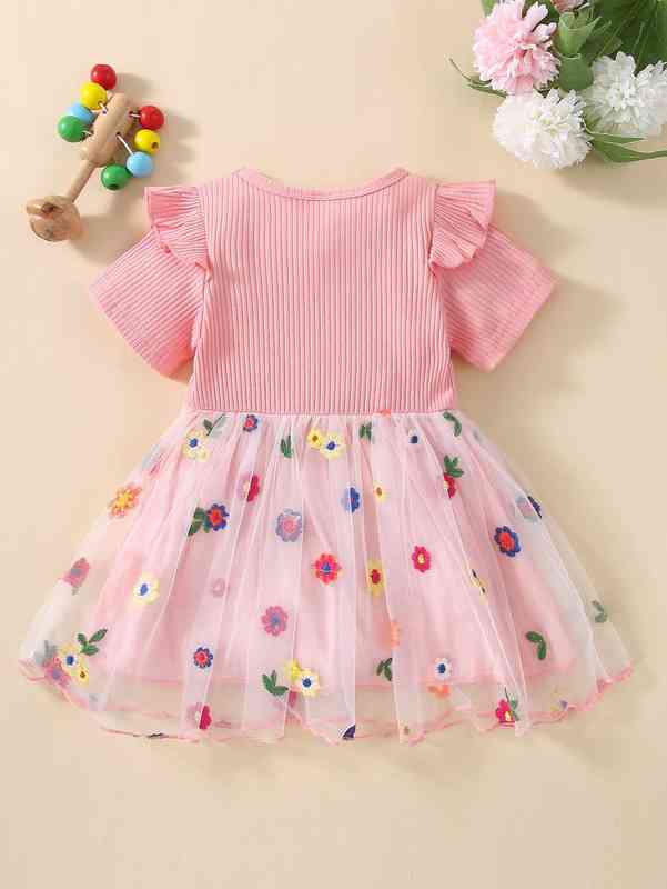 Baby Floral Embroidery Mesh Dress SHE