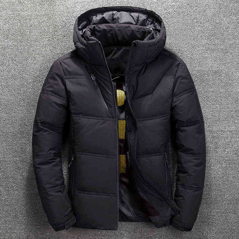 Men's White Duck Down Jacket Winter Warm Hooded Thick Puffer Jacket Coats High Quality Overcoat Down Parka Male Jackets Men 211104