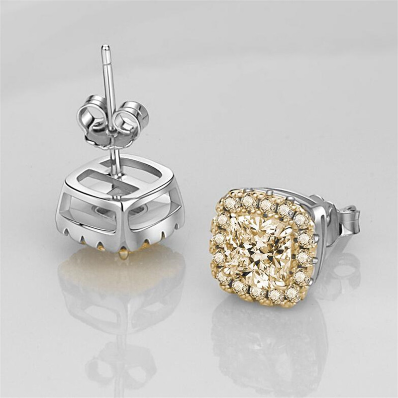 Sterg Sier Topaz Stud Earrings | Exquisite Wedding Jewelry Gift