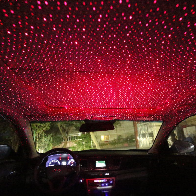 Mini LED Car Roof Star Night Lights Projector Sarry Light Auto Interior Atmosphere Ambient Galaxy Lamp Decoration Light USB Plug