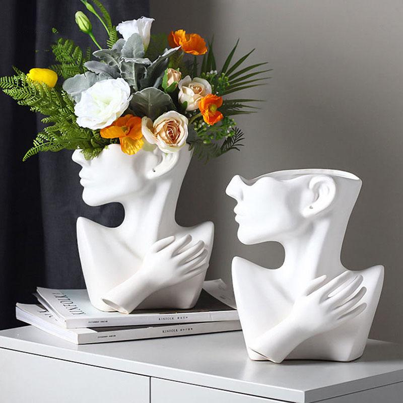 Vases Resin Vase Home Decor Flower Pot Sculpture Room Decoration Jewelry Stand Necklace Display European Art Statue Model от DHgate WW