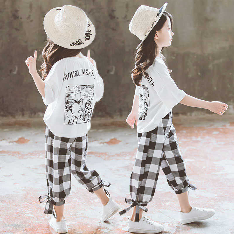 2021 Summer Girls Clothing Sets Girls Short Sleeve T-shirt+Casual Pants Teen Girl Clothes 8 10 12 14 Years back to school outfit P0831, White
2021 Summer Girls Clothing Sets Girls Short Sleeve T-shirt+Casual Pants Teen Girl Clothes 8 10 12 14 Years back to school outfit P0831, White
