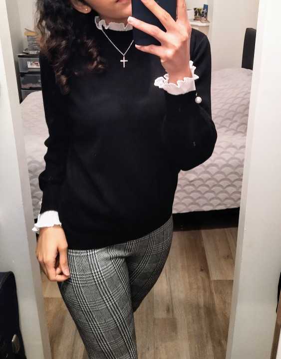 Women Turtleneck Sweater Autumn Winter Long Sleeve Sweet Patchwork Chiffon Pullovers Ladies Knitted Cashmere Jumper 210918