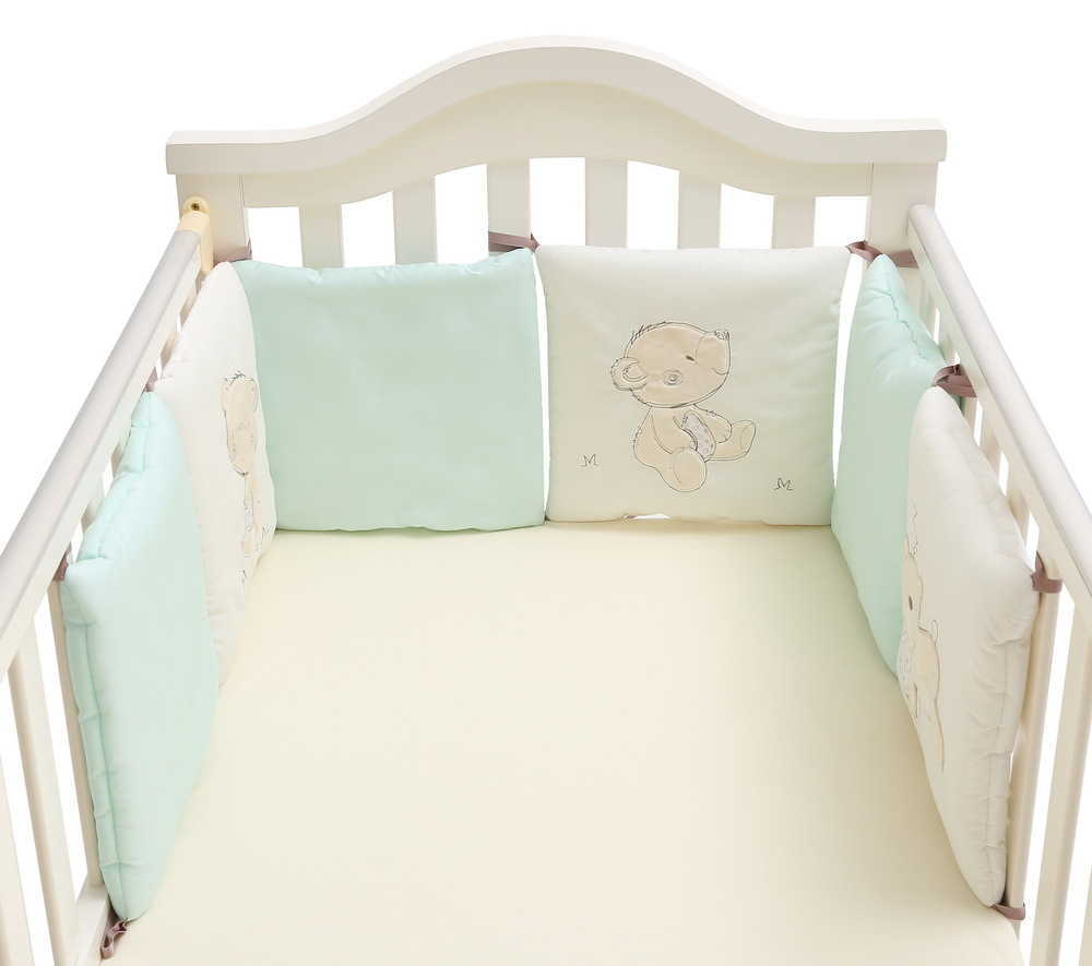 6Pcs/Set Baby Bed Protector Crib Bumper Pads Kids Safety around Cotton Blend Anti-collision 211025